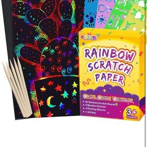 Pigipigi Rainbow Scratch Paper Art Kit 100 pieces snow day rainy day everyday